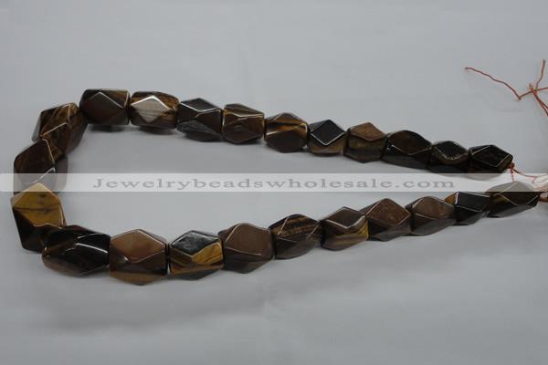 CTE335 10*18mm – 18*22mm faceted nuggets yellow tiger eye gemstone beads