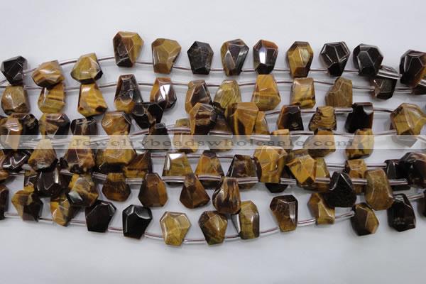 CTE409 Top-drilled 13*14mm faceted trapezoid yellow tiger eye beads