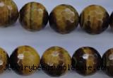 CTE426 15.5 inches 16mm faceted round yellow tiger eye beads