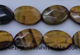 CTE431 15.5 inches 15*20mm faceted oval yellow tiger eye beads