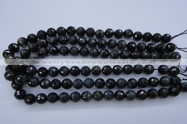 CTE444 15.5 inches 12mm faceted round blue tiger eye beads