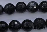 CTE445 15.5 inches 14mm faceted round blue tiger eye beads