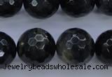 CTE447 15.5 inches 18mm faceted round blue tiger eye beads