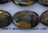 CTE450 15.5 inches 20*30mm faceted oval blue tiger eye beads