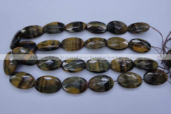 CTE450 15.5 inches 20*30mm faceted oval blue tiger eye beads