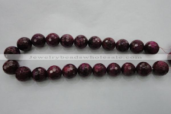 CTE477 15.5 inches 18mm faceted round red tiger eye beads wholesale