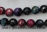 CTE582 15.5 inches 8mm faceted round colorful tiger eye beads