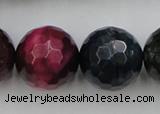 CTE588 15.5 inches 20mm faceted round colorful tiger eye beads