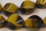 CTE620 15.5 inches 13*18mm twisted rice yellow tiger eye beads wholesale