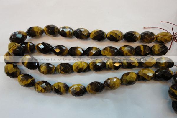 CTE625 15.5 inches 15*20mm faceted rice yellow tiger eye beads wholesale