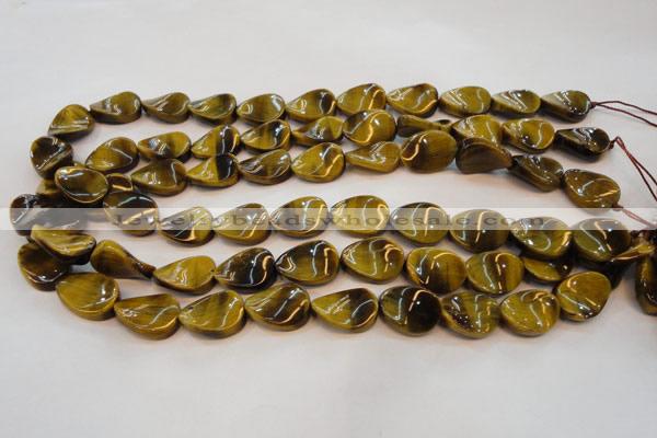 CTE638 15.5 inches 13*18mm twisted oval yellow tiger eye beads wholesale