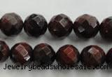 CTE704 15.5 inches 12mm faceted round red tiger eye beads