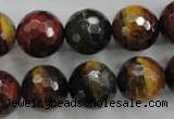 CTE716 15.5 inches 16mm faceted round mixed color tiger eye beads