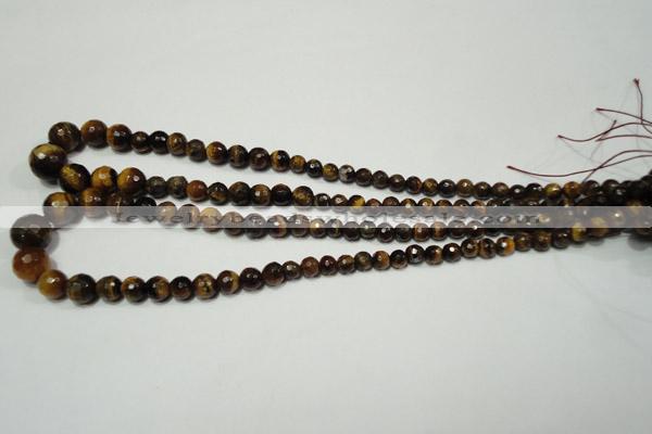 CTE759 15.5 inches 6mm – 14mm faceted round yellow tiger eye beads