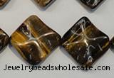 CTE840 15.5 inches 20*20mm wavy diamond yellow tiger eye beads