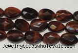 CTE881 15.5 inches 8*12mm faceted flat teardrop red tiger eye beads