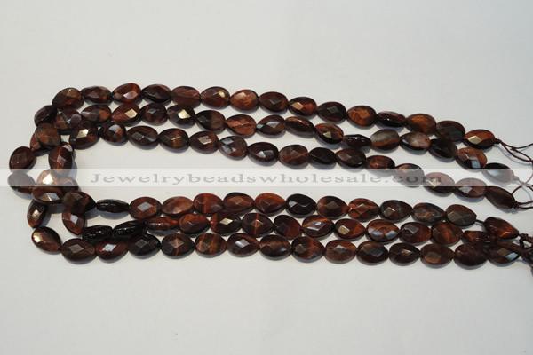 CTE881 15.5 inches 8*12mm faceted flat teardrop red tiger eye beads