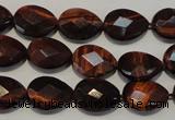 CTE882 15.5 inches 10*14mm faceted flat teardrop red tiger eye beads