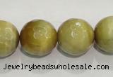 CTE906 15.5 inches 16mm faceted round golden tiger eye beads