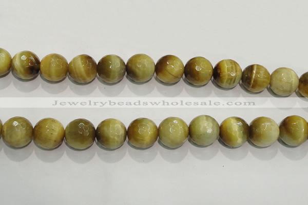 CTE908 15.5 inches 20mm faceted round golden tiger eye beads