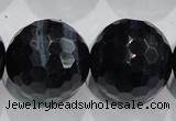 CTE928 15.5 inches 20mm faceted round silver tiger eye beads