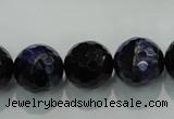 CTE936 15.5 inches 16mm faceted round dyed blue tiger eye beads