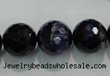 CTE937 15.5 inches 18mm faceted round dyed blue tiger eye beads