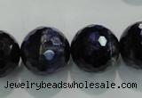 CTE938 15.5 inches 20mm faceted round dyed blue tiger eye beads