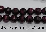 CTE971 15.5 inches 6mm faceted round dyed red tiger eye beads