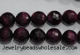 CTE973 15.5 inches 10mm faceted round dyed red tiger eye beads