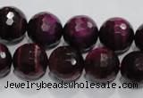 CTE974 15.5 inches 12mm faceted round dyed red tiger eye beads