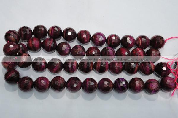 CTE978 15.5 inches 20mm faceted round dyed red tiger eye beads