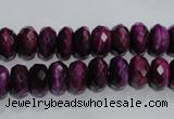 CTE981 15.5 inches 6*10mm faceted rondelle dyed red tiger eye beads