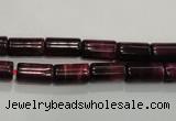 CTE987 15.5 inches 6*10mm tube dyed red tiger eye beads wholesale