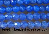 CTG1006 15.5 inches 2mm faceted round tiny blue agate beads