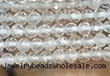 CTG1015 15.5 inches 2mm faceted round tiny white crystal beads