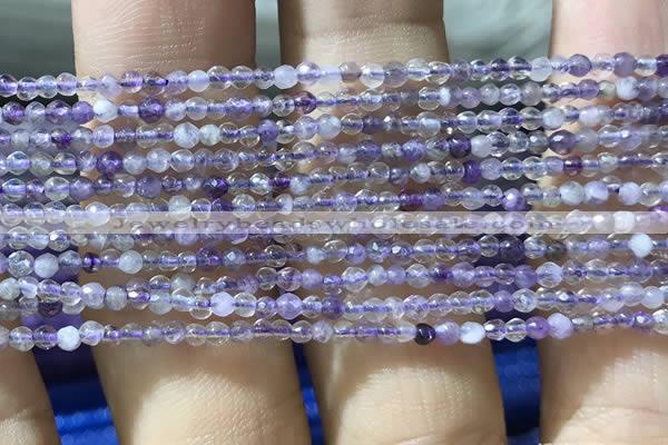 CTG1024 15.5 inches 2mm faceted round tiny purple fluorite beads