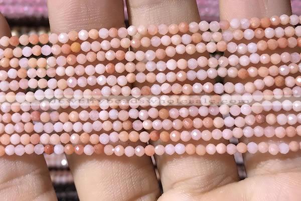 CTG1038 15.5 inches 2mm faceted round tiny pink aventurine beads