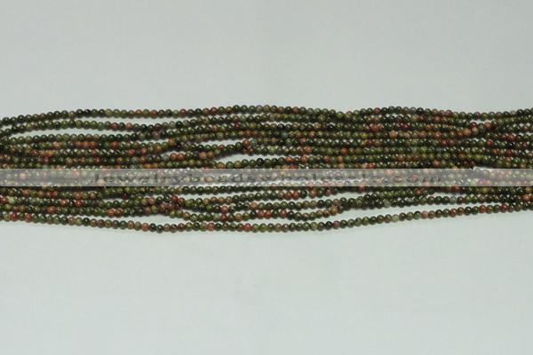 CTG104 15.5 inches 2mm round tiny unakite gemstone beads wholesale