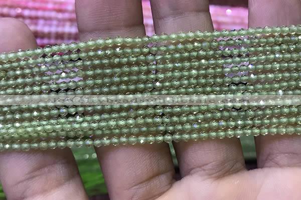 CTG1046 15.5 inches 2mm faceted round tiny peridot gemstone beads