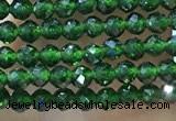 CTG1068 15.5 inches 2mm faceted round tiny green goldstone beads