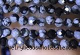 CTG1072 15.5 inches 2mm faceted round tiny snowflake obsidian beads