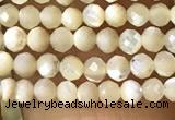 CTG1089 15.5 inches 2mm faceted round tiny mother of pearl beads