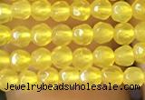 CTG1112 15.5 inches 3mm faceted round tiny yellow agate beads