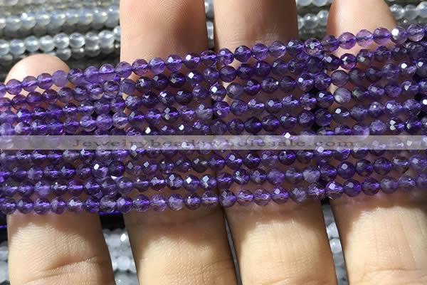 CTG1126 15.5 inches 3mm faceted round tiny amethyst beads