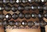 CTG1128 15.5 inches 3mm faceted round tiny smoky quartz beads