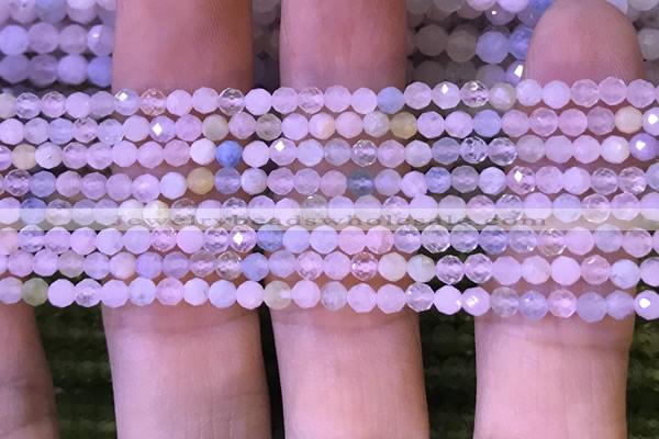 CTG1134 15.5 inches 3mm faceted round tiny morganite beads