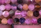 CTG1138 15.5 inches 3mm faceted round tiny tourmaline beads