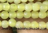 CTG1148 15.5 inches 3mm faceted round tiny lemon jade beads