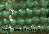 CTG1155 15.5 inches 3mm faceted round tiny green aventurine beads